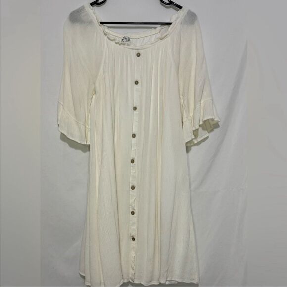 Cream Naïf Knee length dress Size L - Picture 1 of 8